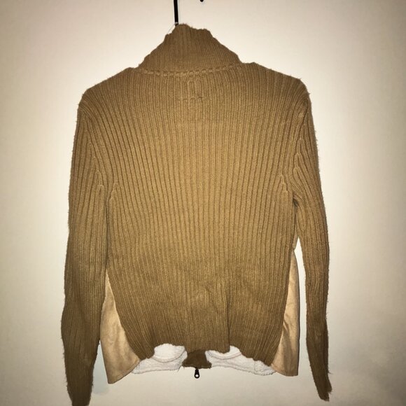 By Design Sport Y2K Tan Suede & Knit Zip Jacket - Early 2000s Vibes - Picture 2 of 4